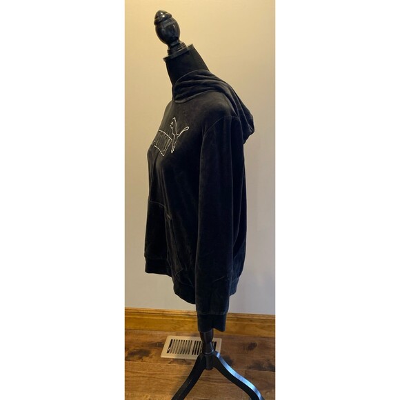 PUMA Women's Essentials+
Velour Hoodie Black Pass Through Pocket 75% Cotton SOFT - Picture 5 of 11